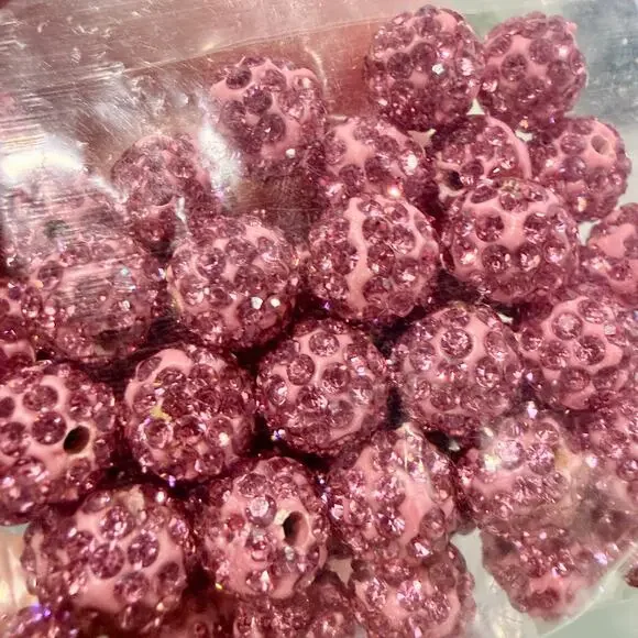 614pcs, 10mm Pave Polymer Clary Rhinestone Jewelry Craft Beads, Bead Destash! - Picture 3 of 6